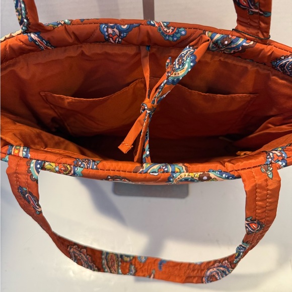 NWT Vera Bradley. Manor Paisley Quilted Tote Bag - Orange - Picture 8 of 14